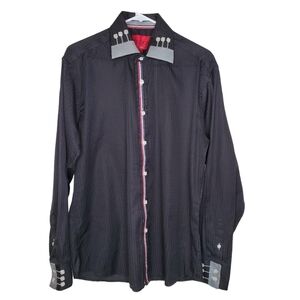 Patroncito Men’s Black Western Rockabilly Dress Shirt, Sz LG, Long Sleeves